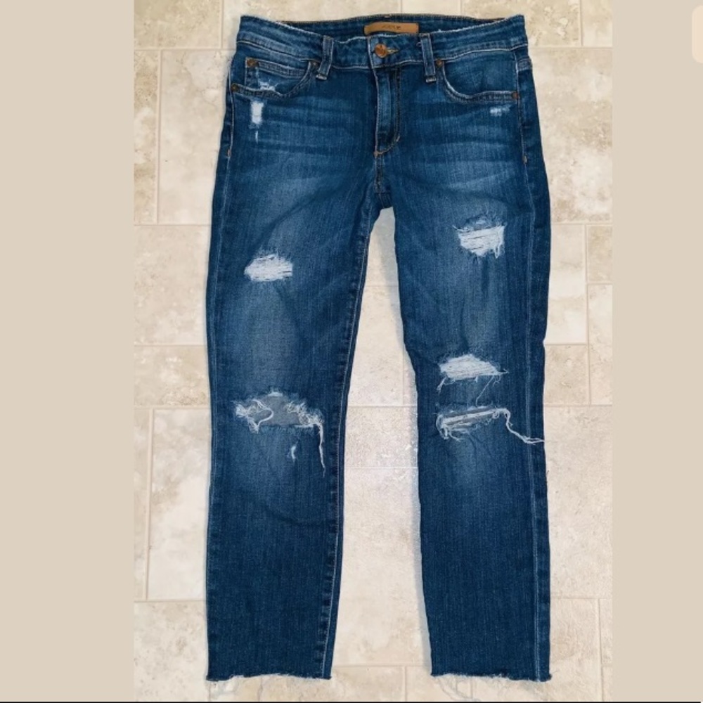 Joes Icon skinny mid rise distress jeans crop 27